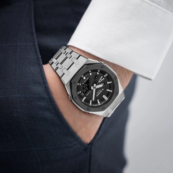 Metal Mod Kit Watchband and Metal Case for G-shock GA-2100 and GA-2110