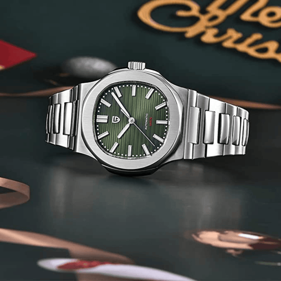 Pagani Design PD-1728 Nautilus Homage Automatic Movement ST6 | Stainless Steel Dial Men's 40MM Watch | Green Dial