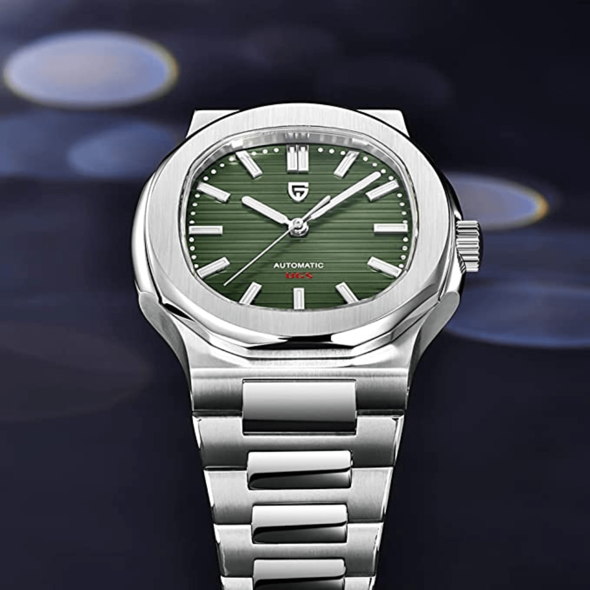 Pagani Design PD-1728 Nautilus Homage Automatic Movement ST6 | Stainless Steel Dial Men's 40MM Watch | Green Dial