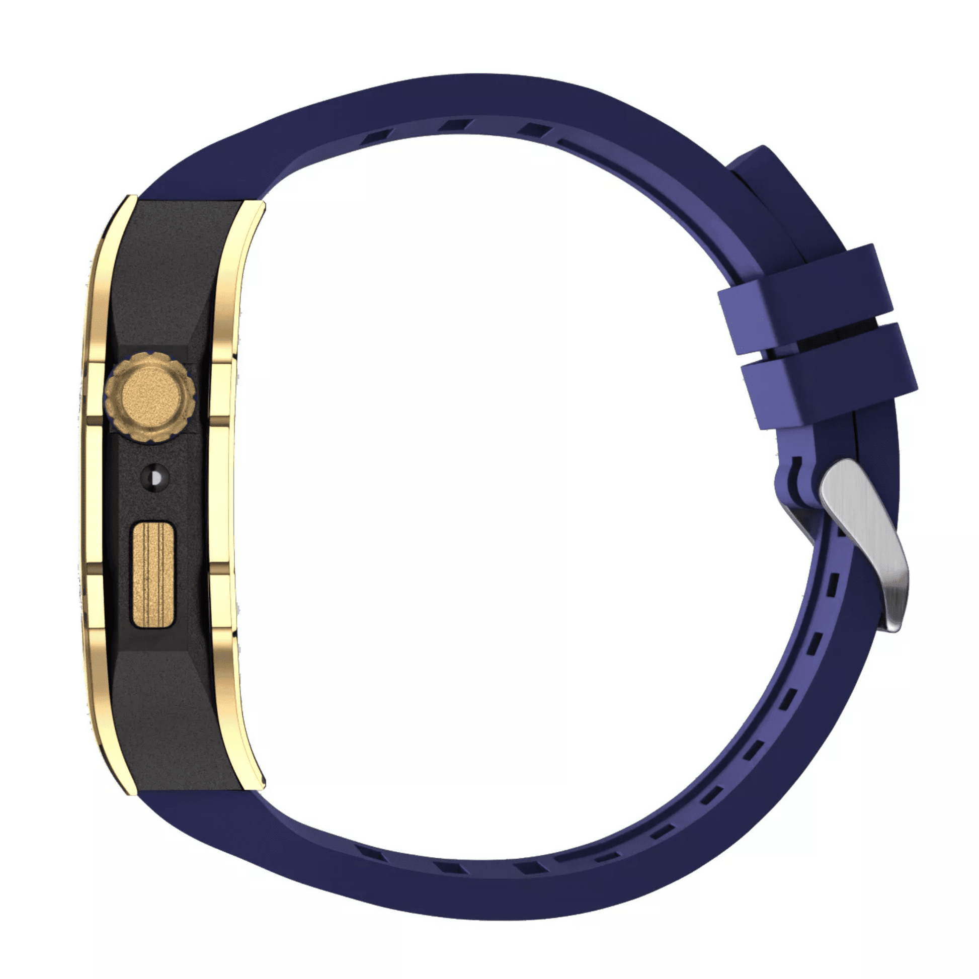 Golden Concept Style Case and Strap for Apple Watch | Luxury & Sporty Apple Watch Case & Fashion Accessory | Mod Kit Replacement for Apple Watch Series SE/3/4/5/67/8 45 mm| Golden Case - Blue Band mod kits india dream watches apple watch