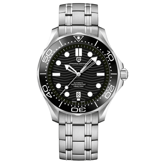 Pagani Design PD-1685 42MM (Japanese NH-35 Automatic Movement) Mechanical Watch 100M Waterproof Dive Watch Sapphire Stainless Steel Bracelet Watch 