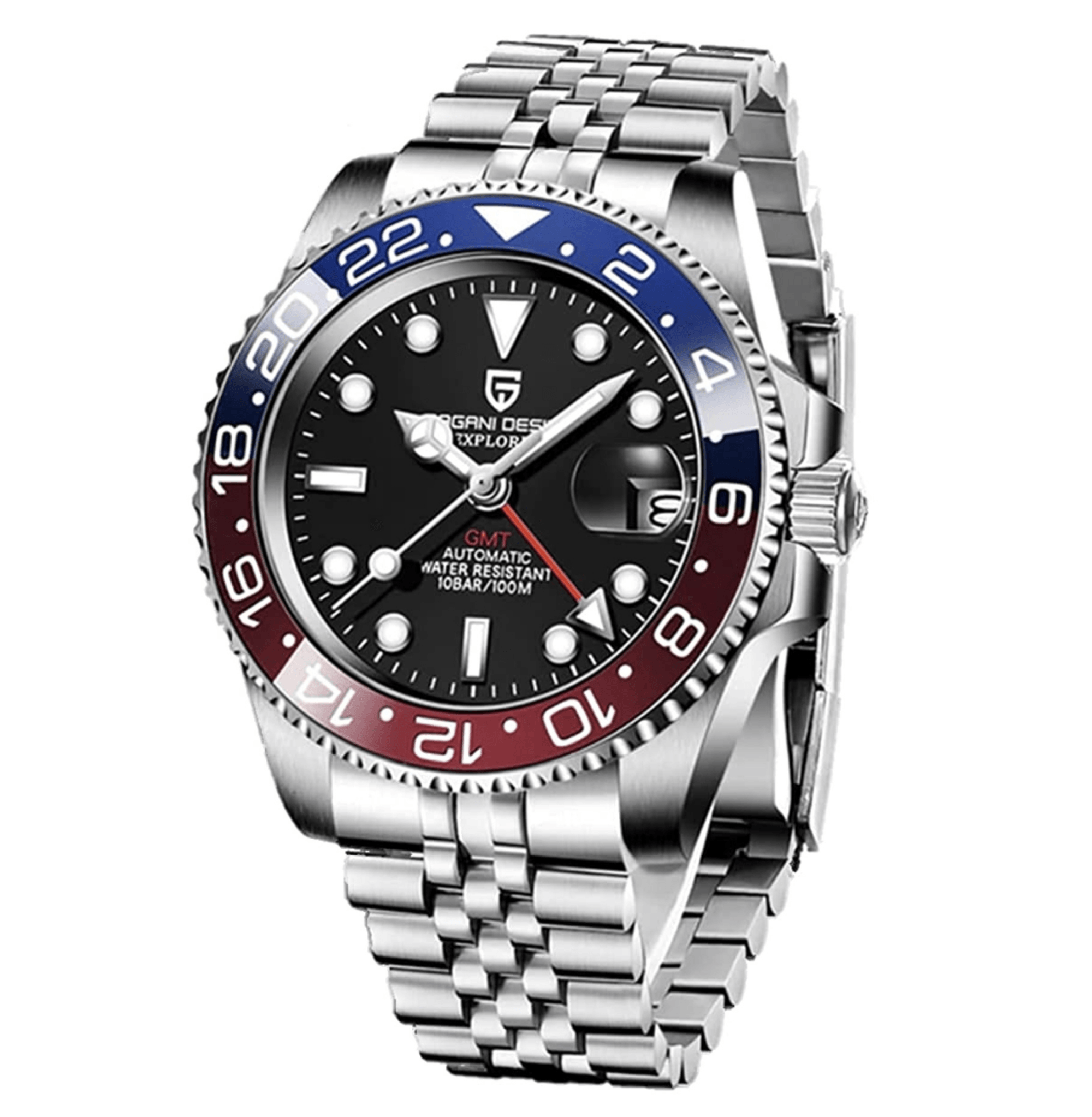 Pagani Design PD-1662 Waterproof Mechanical Automatic Watch Stainless Steel Men's 40MM Watch (Pepsi - Jubilee Bracelet) - DREAM WATCHES