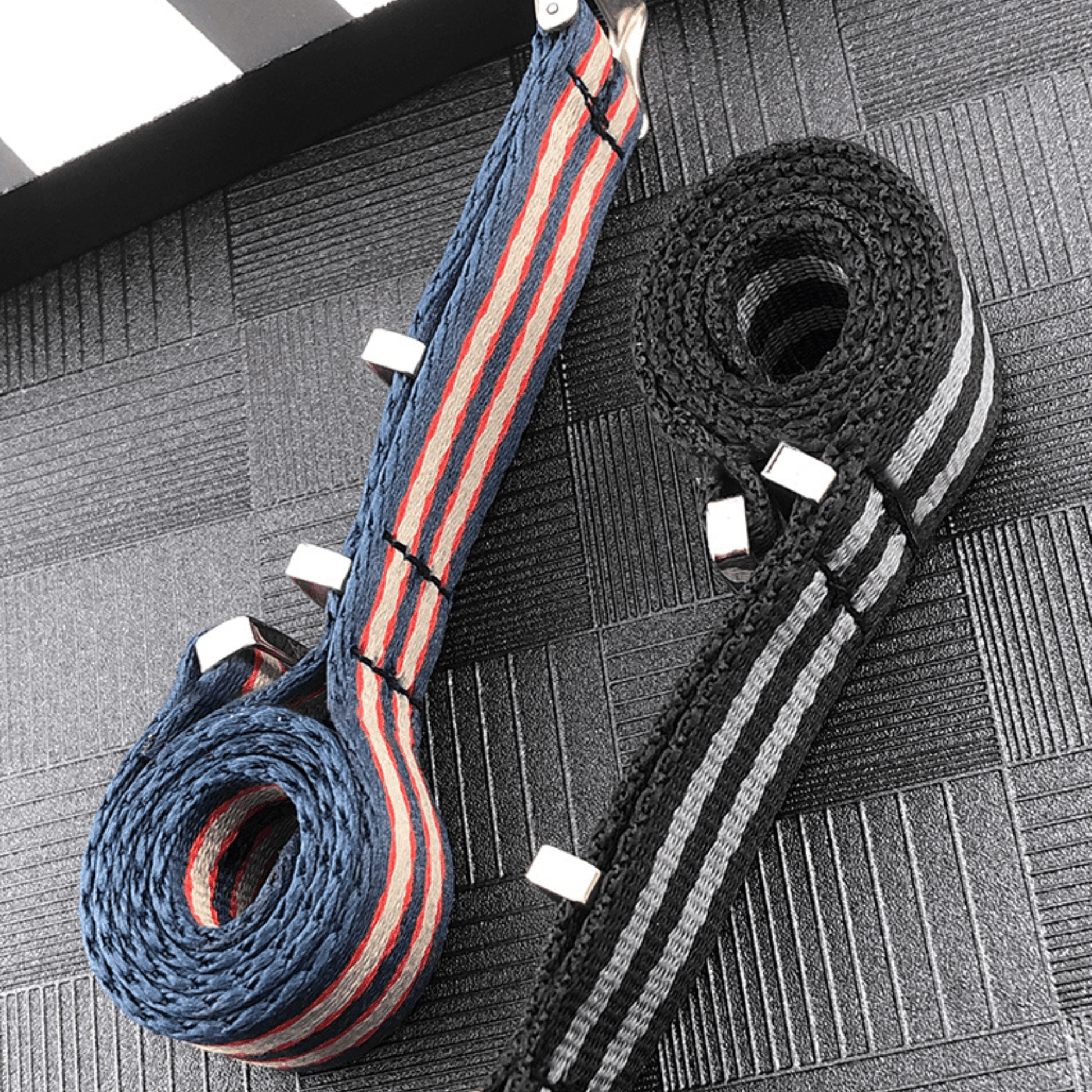 Premium Nylon Straps and Bands 20mm With Stainless Steel Buckle - Red/ Blue