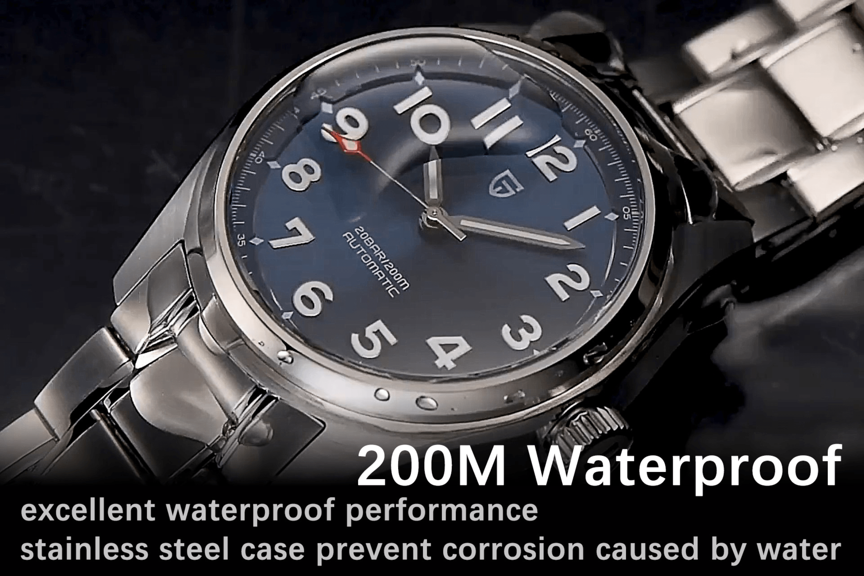 Pagani Design PD-1717 38 MM Japan NH35A Automatic Movement AR Coating Mechanical Watch Stainless Steel Watch Spirit Pilot Homage V2- Blue