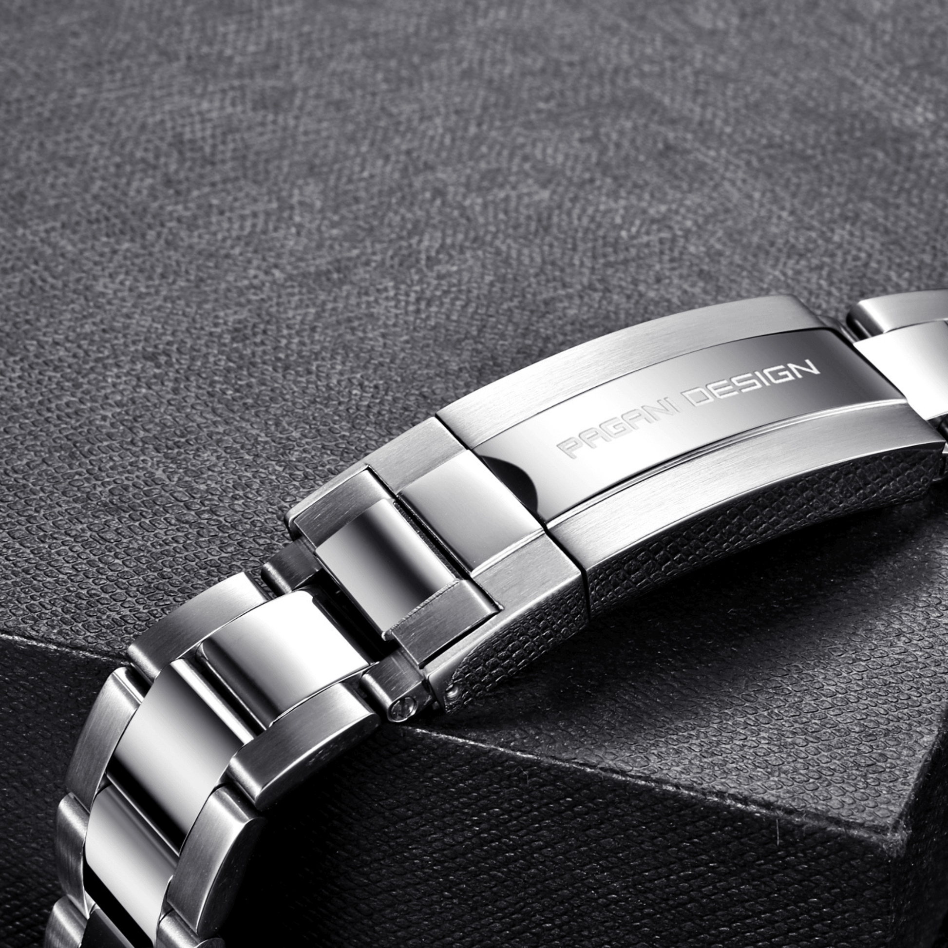 Pagani Design Luxury | Polished Stainless Steel 316L | Oyster Style Bracelet Silver - 20 mm