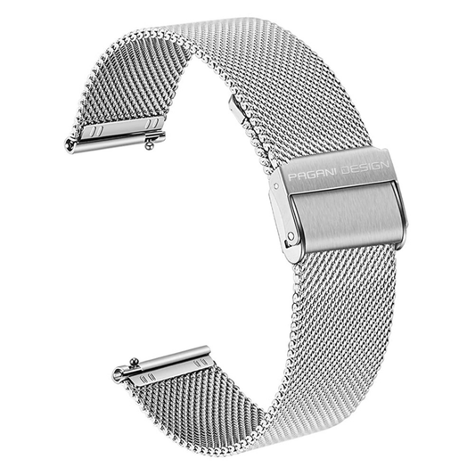 EMRYN Pagani Design Luxury | Polished Stainless Steel 316L | Steel Mesh Style Bracelet Silver - 20 mm