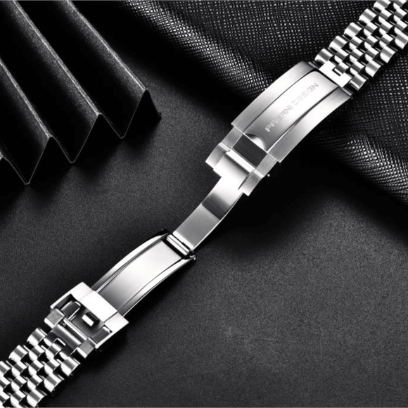 Pagani Design Luxury | Polished Stainless Steel 316L | Jubilee Style Bracelet Silver - 20 mm