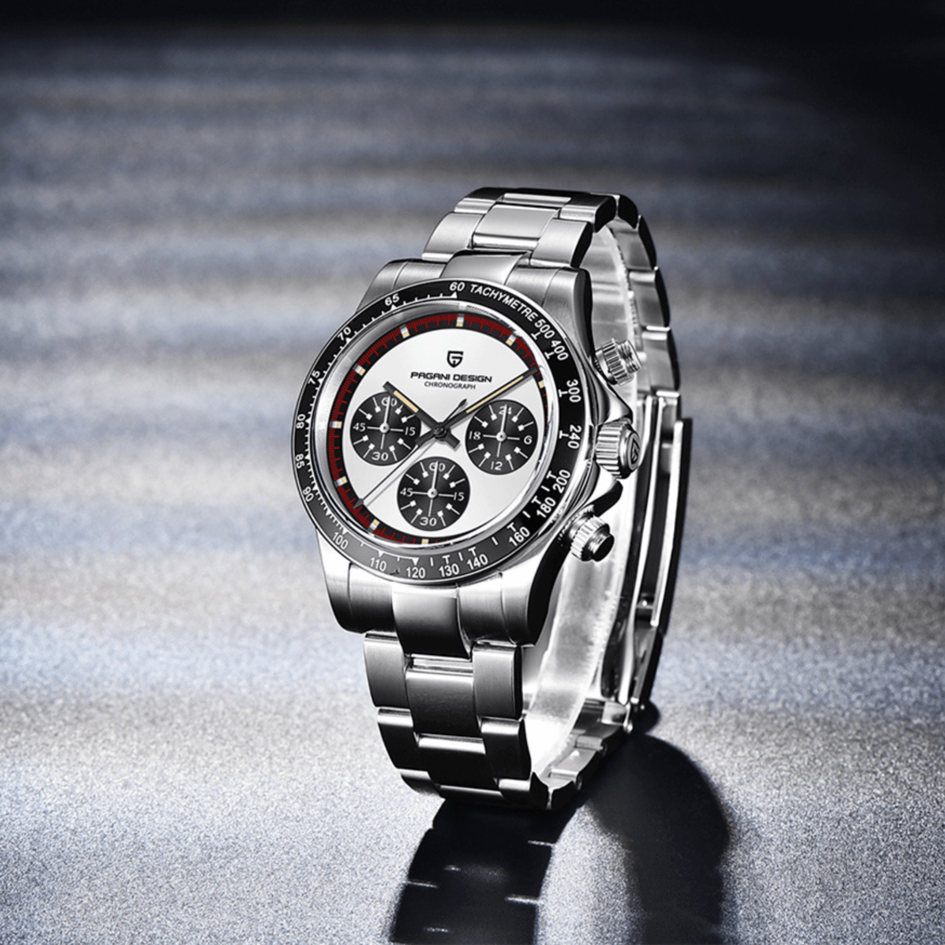 Pagani Design PD-1644 Paul Newman Chronograph Luxury Waterproof Movement Japanese VK63 | Stainless Steel Men's 40MM Watch - White Dial