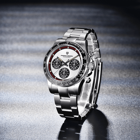 Pagani Design PD-1644 Paul Newman Chronograph Luxury Waterproof Movement Japanese VK63 | Stainless Steel Men's 40MM Watch - White Dial