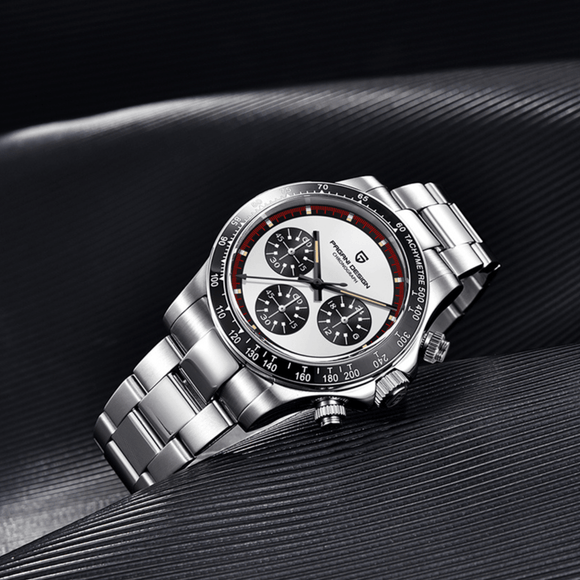 Pagani Design PD-1644 Paul Newman Chronograph Luxury Waterproof Movement Japanese VK63 | Stainless Steel Men's 40MM Watch - White Dial