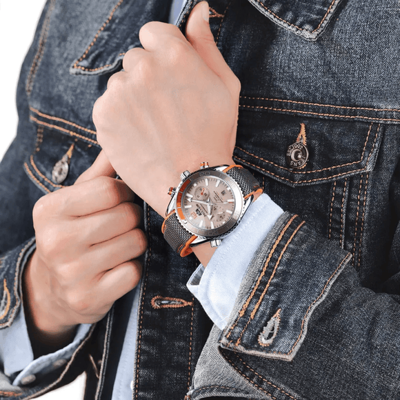 PAULAREIS Seamaster Diver 300 Homage Automatic Movement | Stainless Steel Dial Men's 45 MM Watch | Sunburst Dial - Orange Paularies watches india dream watches