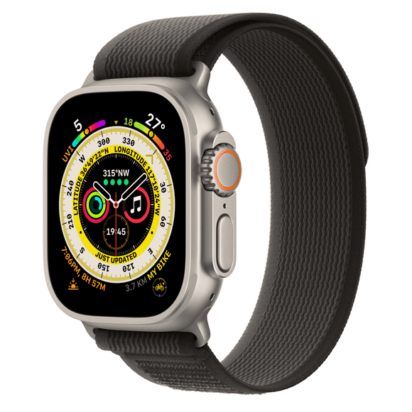 Conversion Kit for Apple Watch - Apple Watch 44 mm to Apple watch Ultra 49 mm: Titanium Style Case + Black Loop Band mod kits india dream watches apple watch