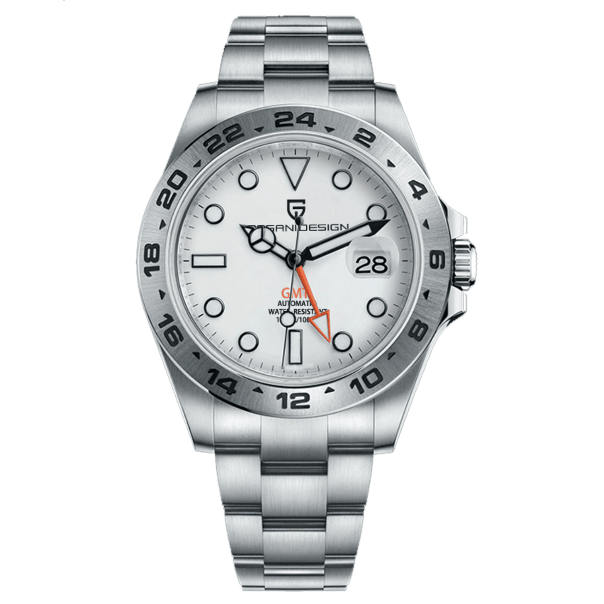 Pagani Design PD-1762 Seiko NH34 Movement equipped with AR AF Anti-Radiation Coating Automatic Watch Stainless Steel Men's GMT Explorer II - White