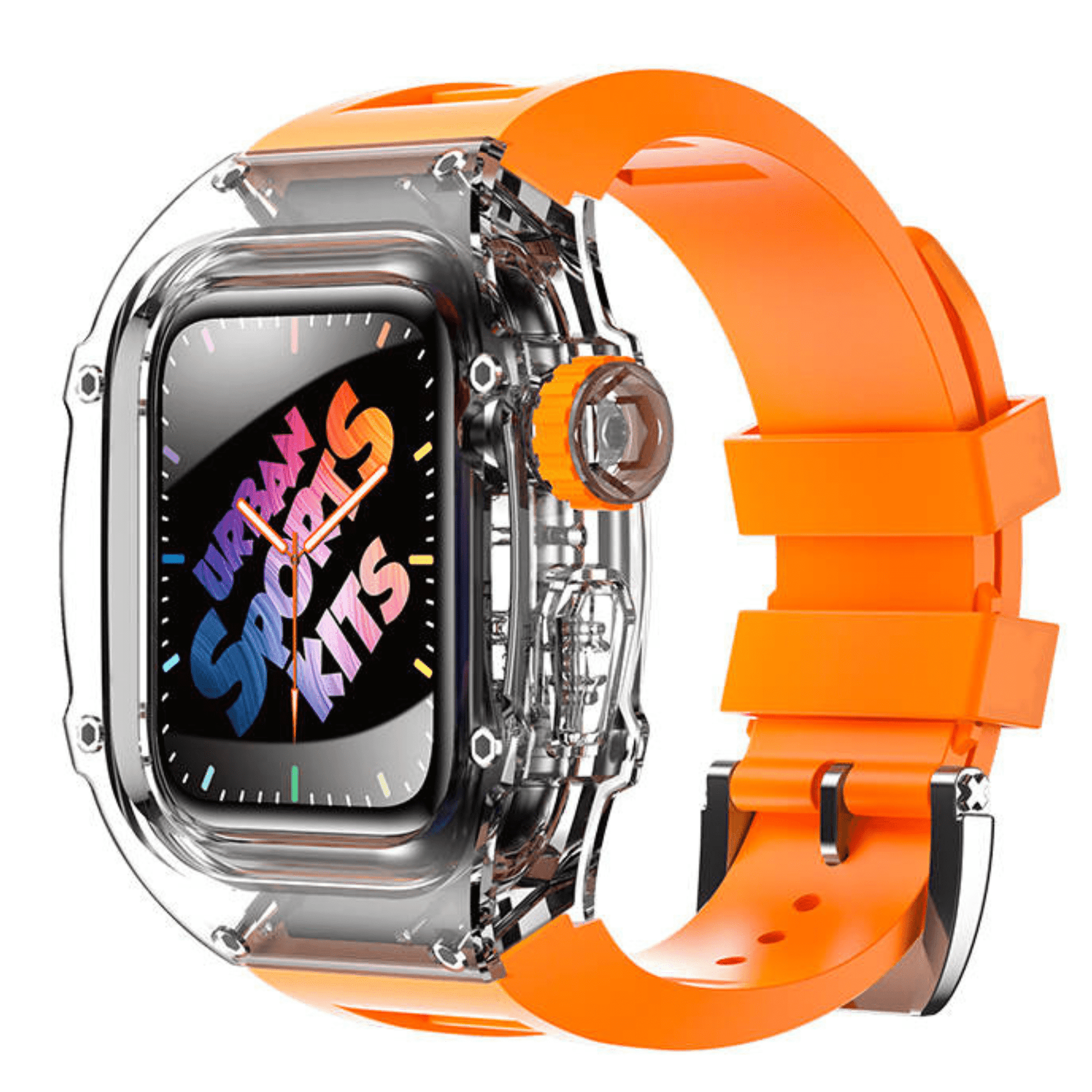 Mod Kit for Apple Watch | Luxury & Sporty Apple Watch Case | Replacement Apple Watch case for SE/3/4/5/6 accessory - 44 mm Bright Orange mod kits india dream watches apple watch