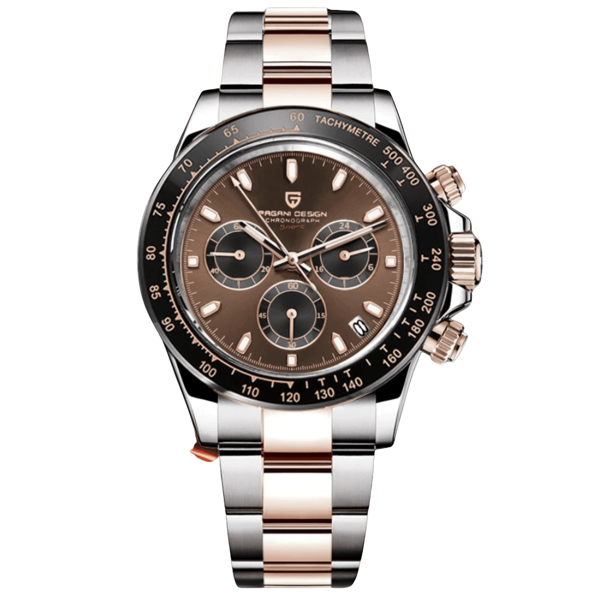 Pagani Design PD-1644 | Luxury | Waterproof Mechanical Automatic Movement SeikoVK63 | Stainless Steel Men's 40MM Watch Chocolate Dial Daytona