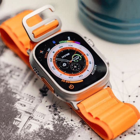 Conversion Kit for Apple Watch - Apple Watch 45mm to Apple watch Ultra 49 mm: Titanium Style Case + Alpine Loop Band mod kits india dream watches apple watch