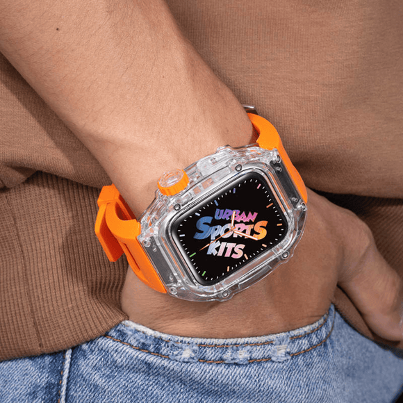 Mod Kit for Apple Watch | Luxury & Sporty Apple Watch Case | Replacement Apple Watch case for 7/8 accessory - 45 mm Bright Orange mod kits india dream watches apple watch