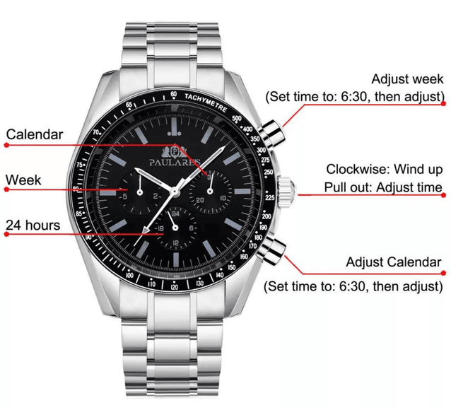 PAULAREIS Speedmaster Homage Automatic Movement | Stainless Steel Dial Men's 40MM Watch | Black Dial Paularies watches india dream watches