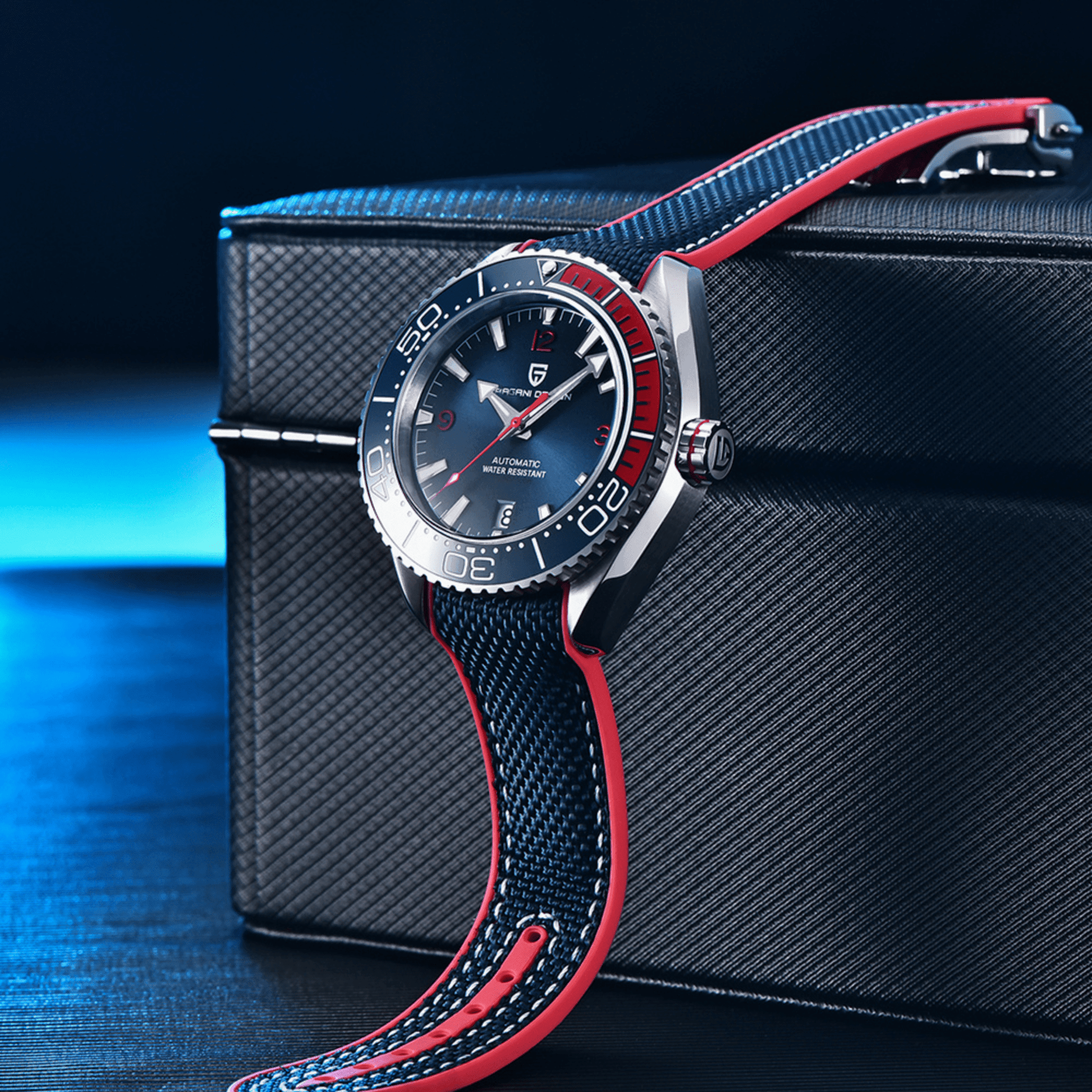 Pagani Design PD-1679M 42MM Japanese NH-35 Automatic Movement Mechanical Watch 100M Waterproof Dive Watch Sapphire Stainless Steel Bracelet Watch "Seamaster 300" - White Dial