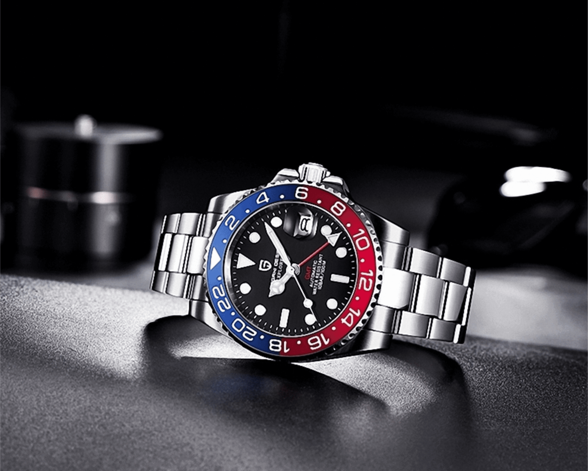 Pagani Design PD-1662 Seiko NH34 Movement equipped with AR AF Anti-Radiation Coating Automatic Watch Stainless Steel Men's Pepsi - Oyster Bracelet