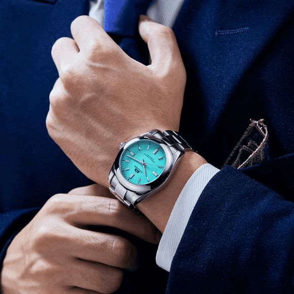 PAULAREIS Oyster Perpetual Homage Automatic Movement | Stainless Steel Dial Men's 40MM Watch | Tiffany Blue Dial Paularies watches india dream watches