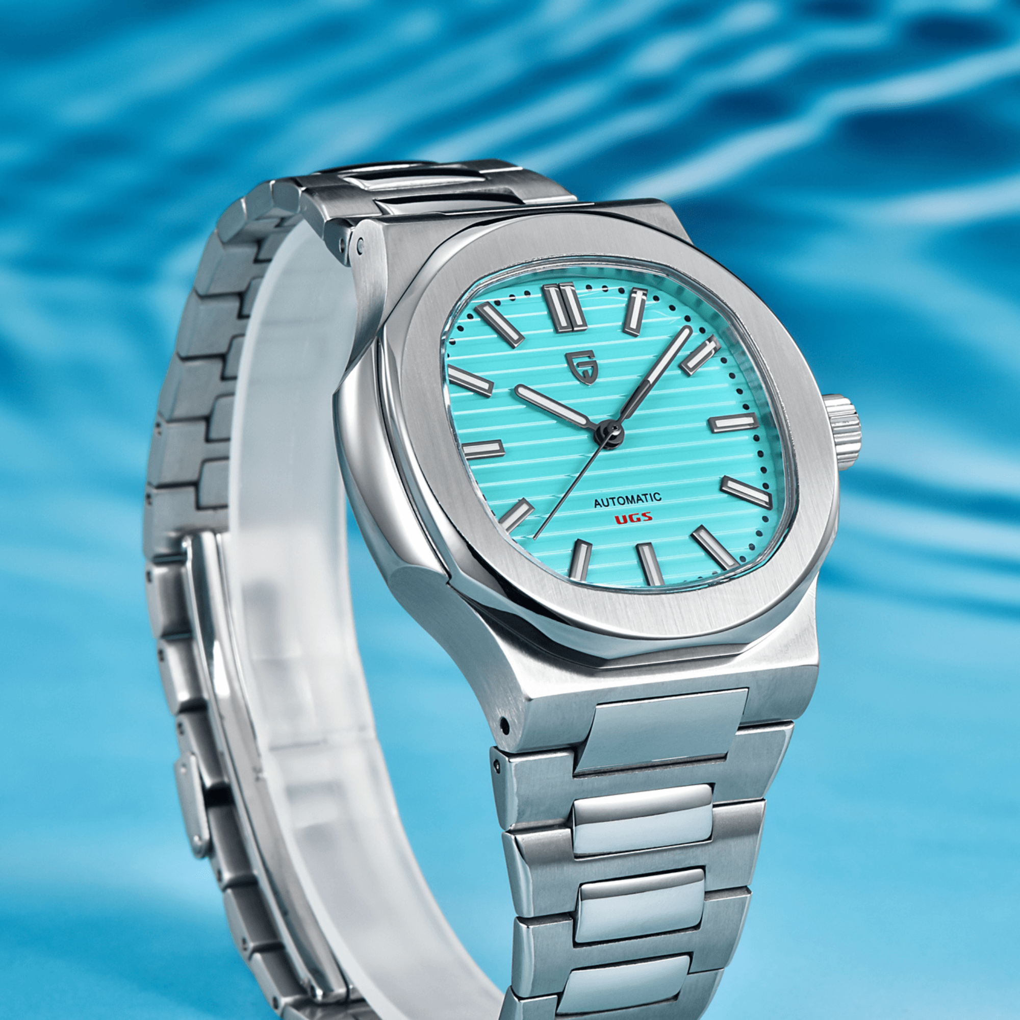 Pagani Design PD-1728 Nautilus Homage Automatic Movement ST6 | Stainless Steel Dial Men's 40MM Watch | Tiffany Blue Dial