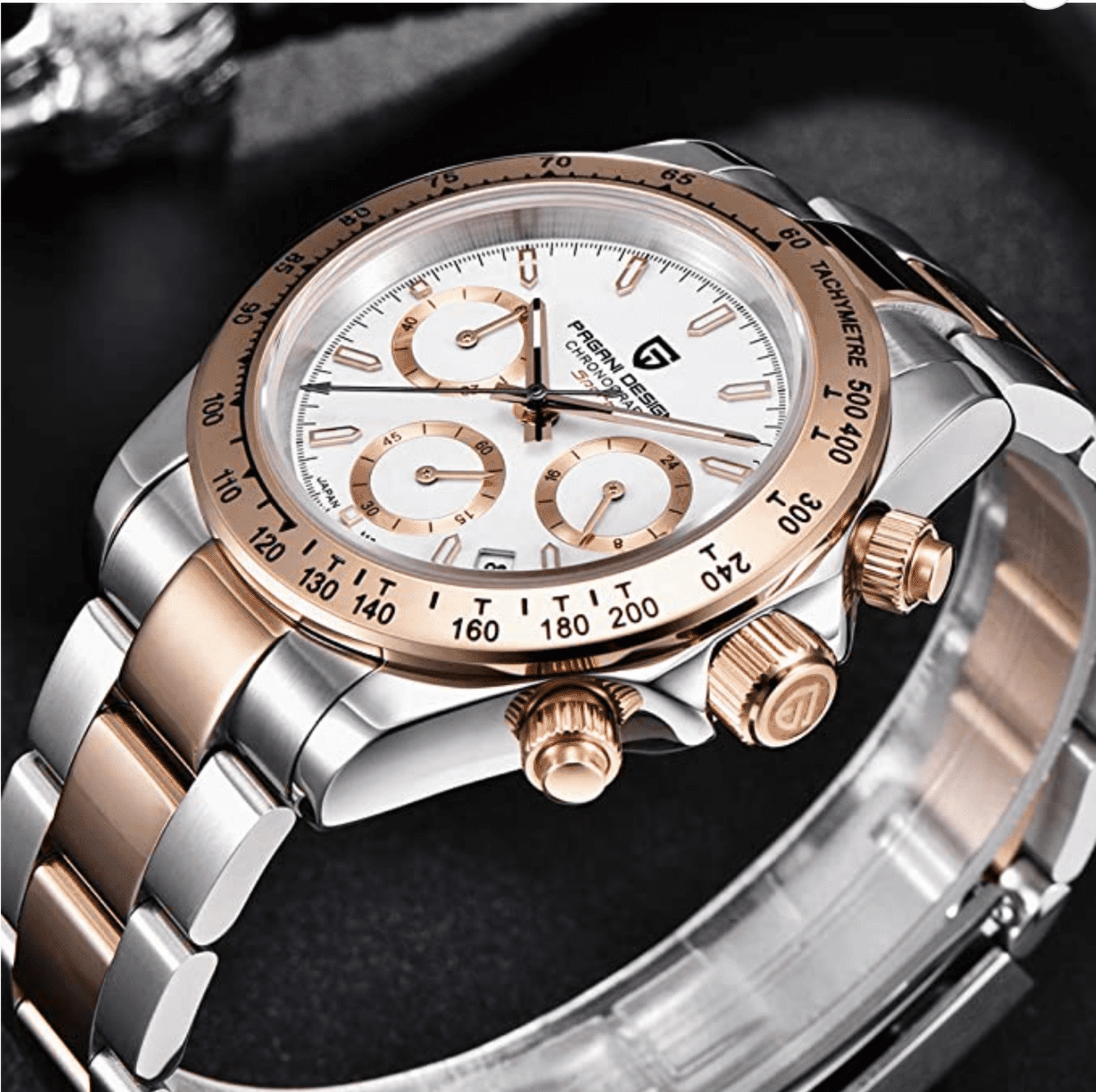 Pagani Design PD-1644 Daytona Chronograph Luxury Waterproof Movement (Japanese VK63) | Stainless Steel Men's 40MM Watch Pagani Design watch india dream watches