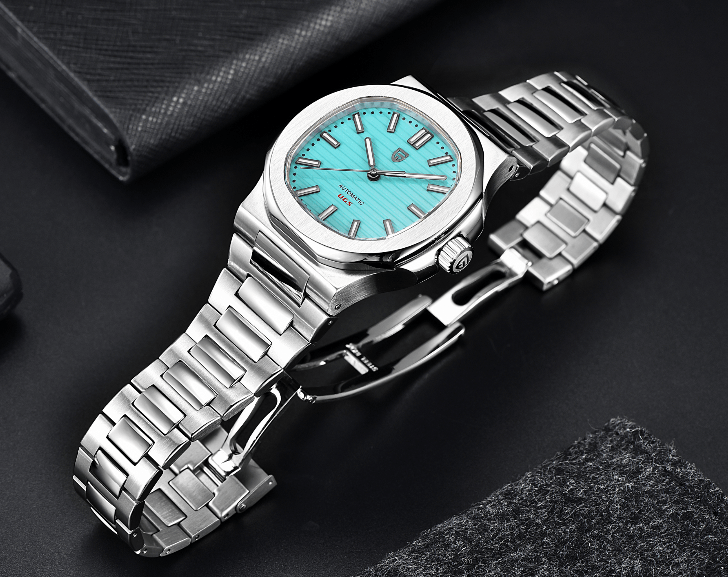 Pagani Design PD-1728 Nautilus Homage Automatic Movement ST6 | Stainless Steel Dial Men's 40MM Watch | Tiffany Blue Dial