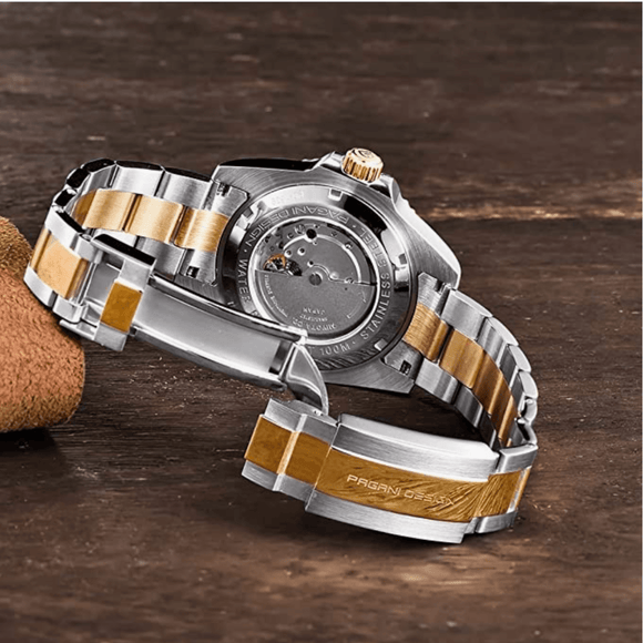 Pagani Design PD-1639 Waterproof Mechanical Automatic Stainless Steel Men's 43MM Watch Black - Dual Tone