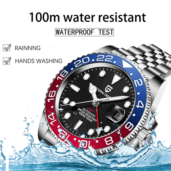 Pagani Design PD-1662 Seiko NH34 Movement equipped with AR AF Anti-Radiation Coating Automatic Watch Stainless Steel Men's Pepsi - Jubilee Bracelet