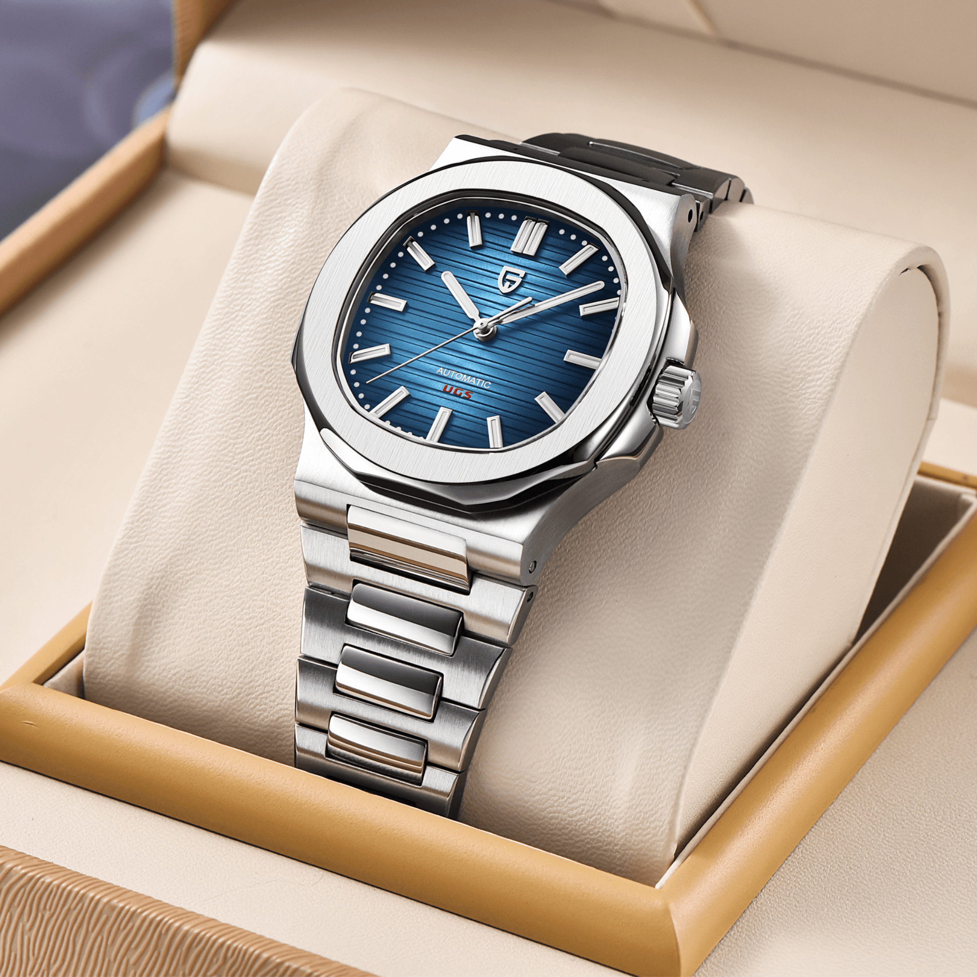 Pagani Design PD-1728 Nautilus Homage Automatic Movement ST6 | Stainless Steel Dial Men's 40MM Watch | Deep Blue Dial