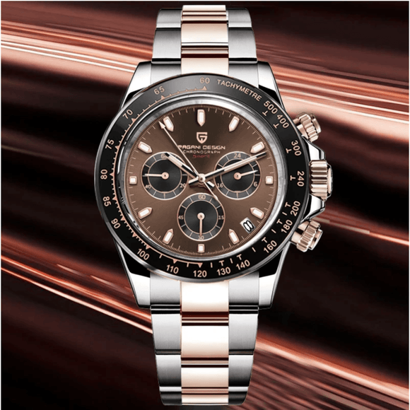 Pagani Design PD-1644 | Luxury | Waterproof Mechanical Automatic Movement SeikoVK63 | Stainless Steel Men's 40MM Watch Chocolate Dial Daytona