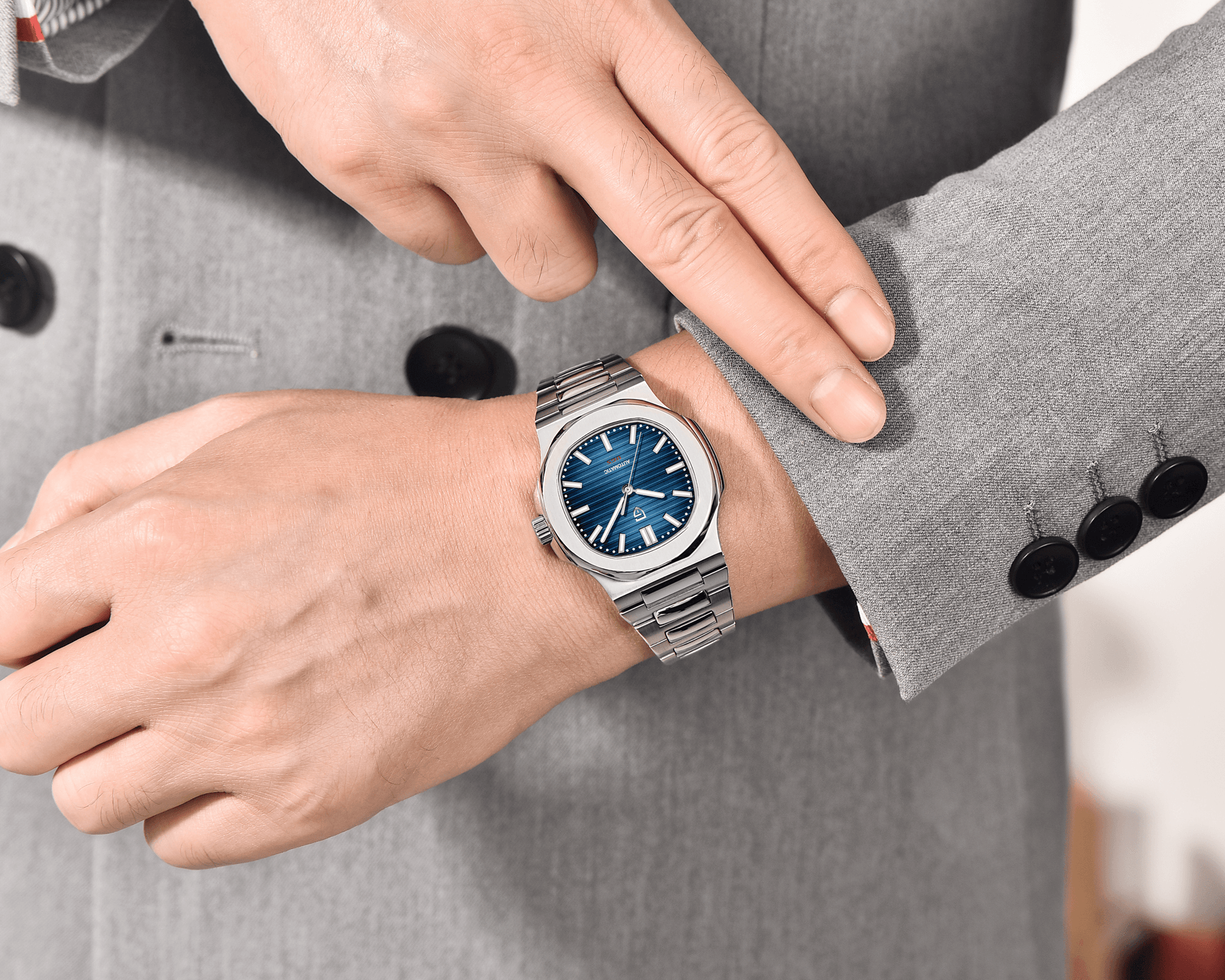 Pagani Design PD-1728 Nautilus Homage Automatic Movement ST6 | Stainless Steel Dial Men's 40MM Watch | Deep Blue Dial