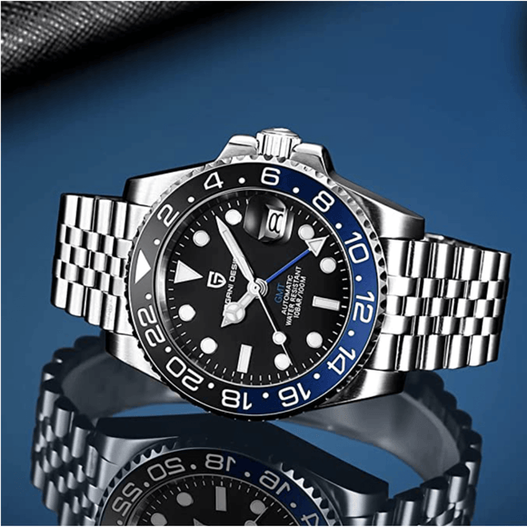 Pagani Design PD-1662 Seiko NH34 Movement equipped with AR AF Anti-Radiation Coating Automatic Watch Stainless Steel Men's Batman - Jubilee Bracelet