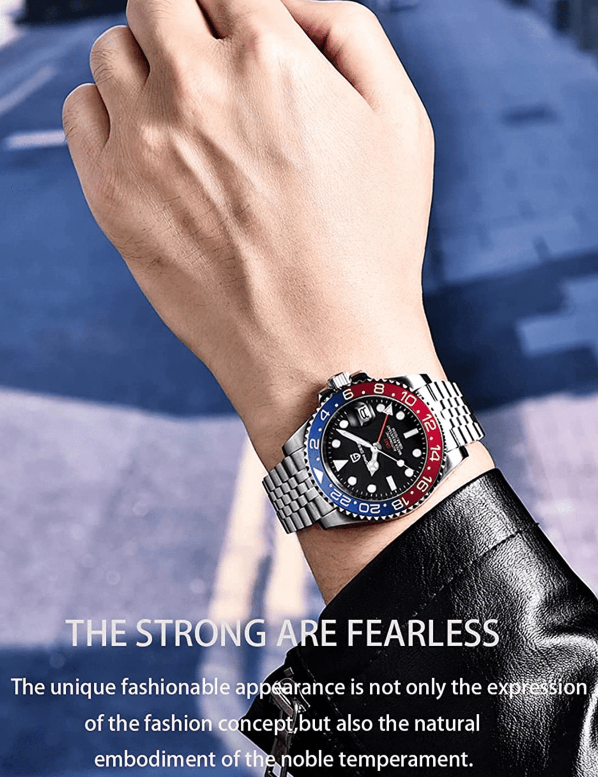Pagani Design PD-1662 Seiko NH34 Movement equipped with AR AF Anti-Radiation Coating Automatic Watch Stainless Steel Men's Pepsi - Oyster Bracelet
