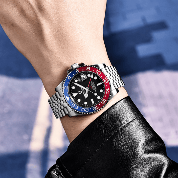 Pagani Design PD-1662 Seiko NH34 Movement equipped with AR AF Anti-Radiation Coating Automatic Watch Stainless Steel Men's Pepsi - Jubilee Bracelet