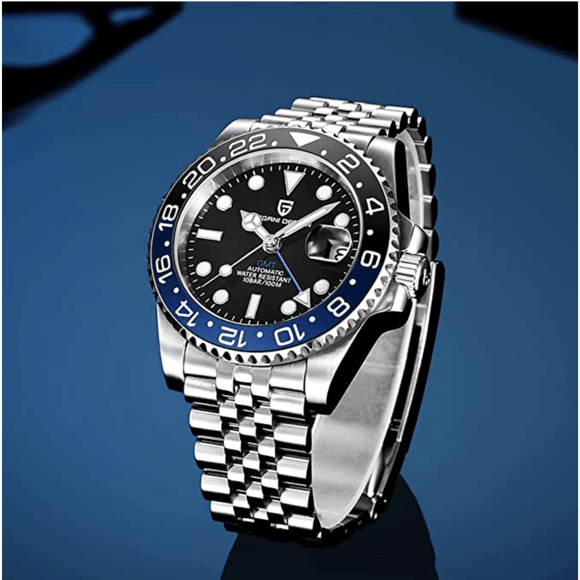Pagani Design PD-1662 Seiko NH34 Movement equipped with AR AF Anti-Radiation Coating Automatic Watch Stainless Steel Men's Batman - Jubilee Bracelet