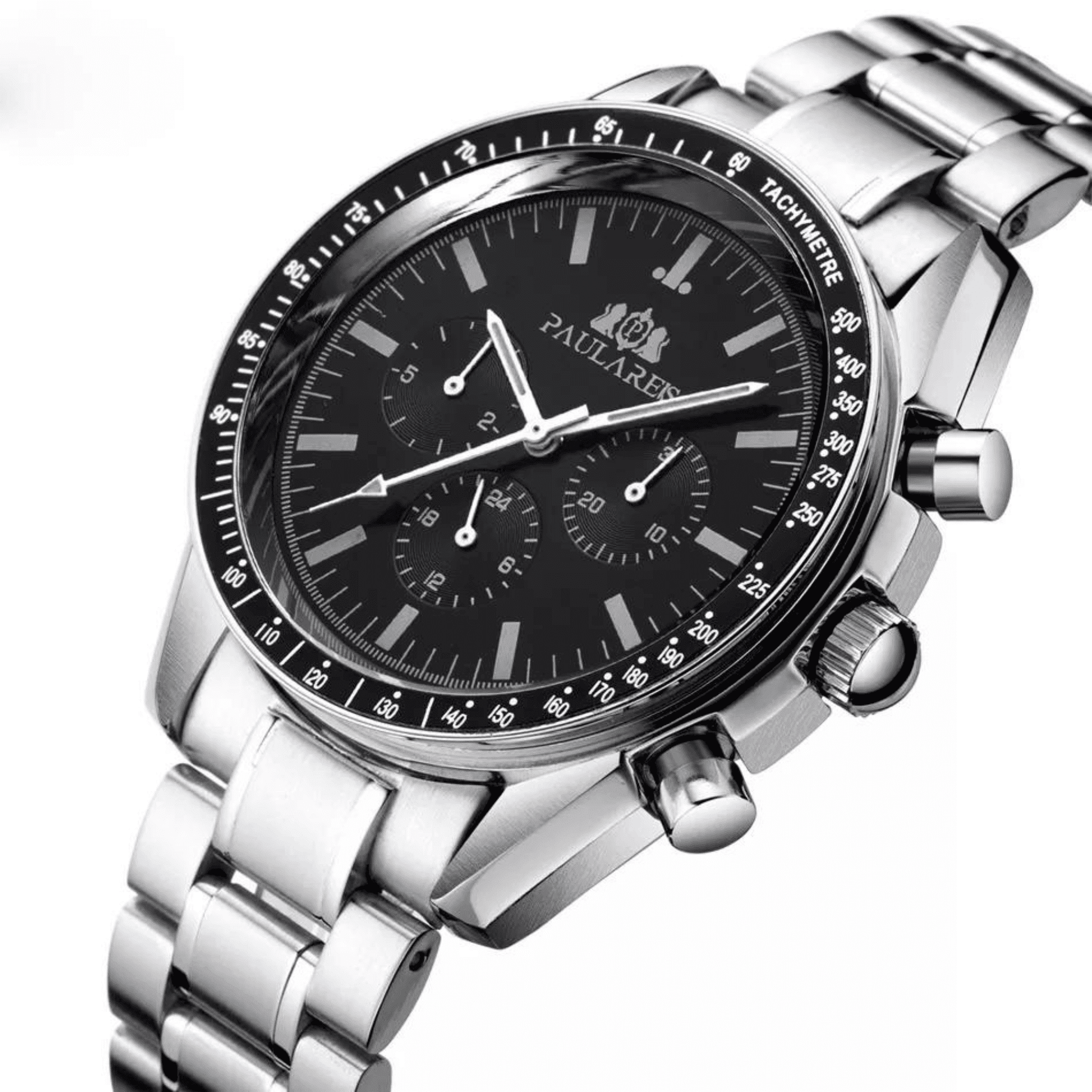 PAULAREIS Speedmaster Homage Automatic Movement | Stainless Steel Dial Men's 40MM Watch | Black Dial Paularies watches india dream watches