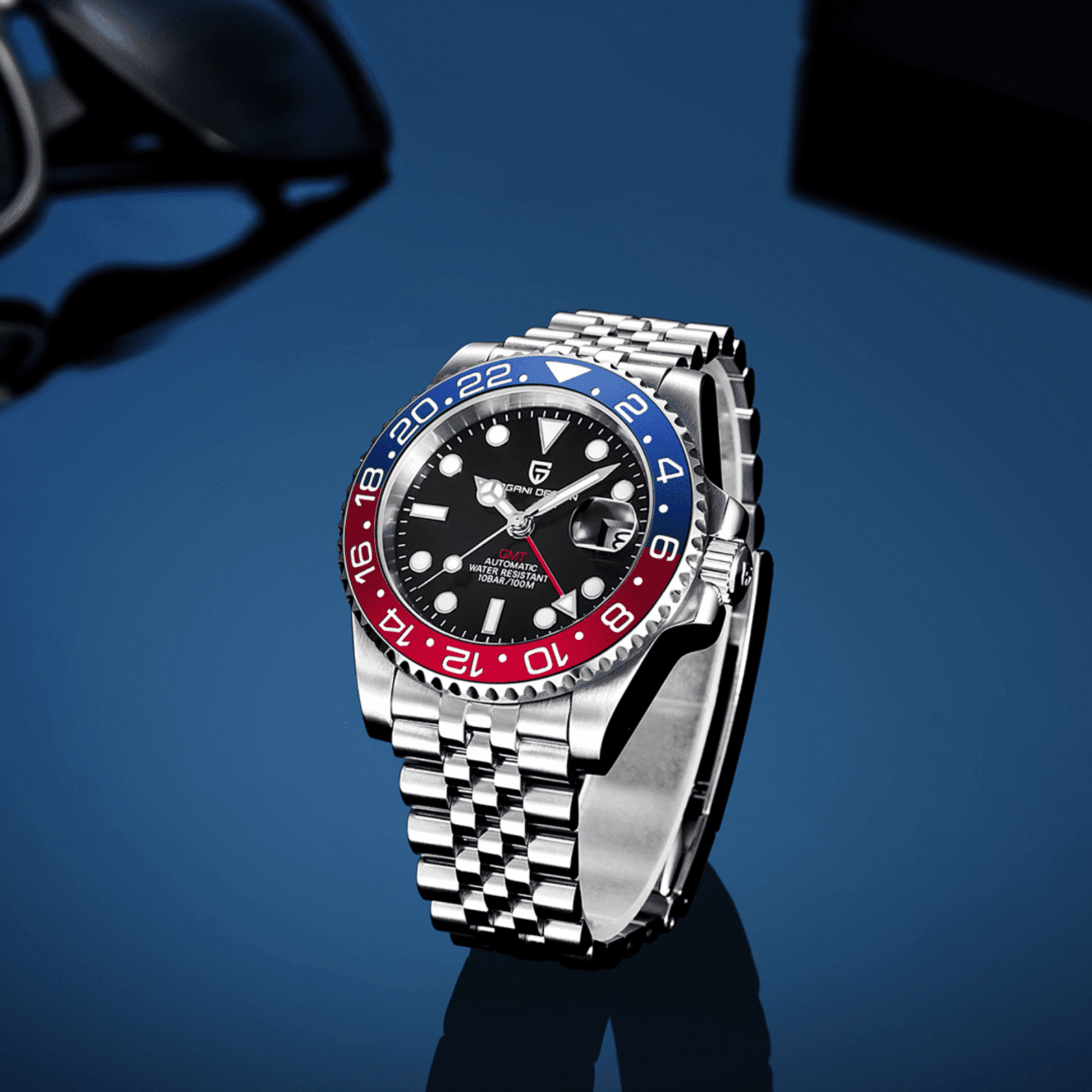 Pagani Design PD-1662 Seiko NH34 Movement equipped with AR AF Anti-Radiation Coating Automatic Watch Stainless Steel Men's Pepsi - Jubilee Bracelet