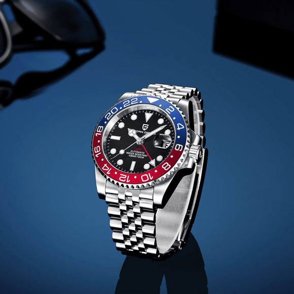 Pagani Design PD-1662 Seiko NH34 Movement equipped with AR AF Anti-Radiation Coating Automatic Watch Stainless Steel Men's Pepsi - Jubilee Bracelet