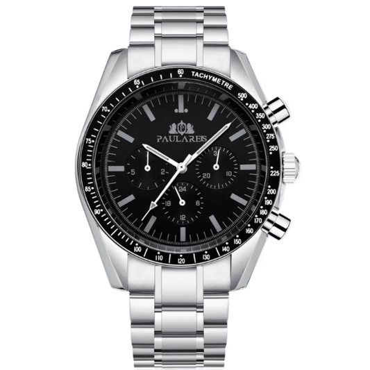 PAULAREIS Speedmaster Homage Automatic Movement | Stainless Steel Dial Men's 40MM Watch | Black Dial Paularies watches india dream watches
