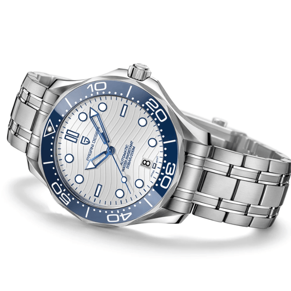 Pagani Design PD-1685 42MM Japanese NH-35 Automatic Movement Mechanical Watch 100M Waterproof Dive Watch Sapphire Stainless Steel Bracelet Watch Seamaster