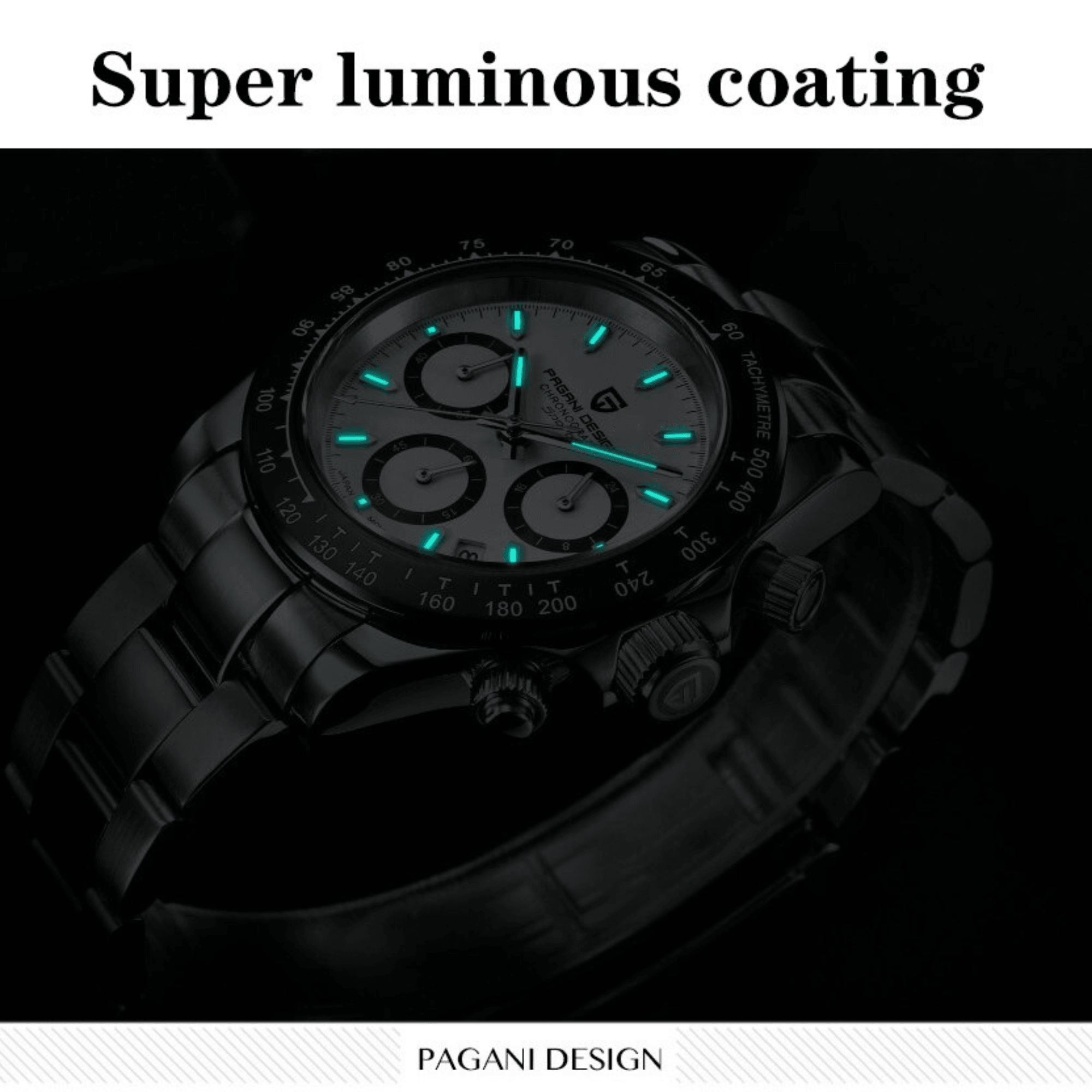 Pagani Design PD-1644 | Luxury | Waterproof Mechanical Automatic Movement SeikoVK63 | Stainless Steel Men's 40MM Watch Daytona - Meteorite Dial