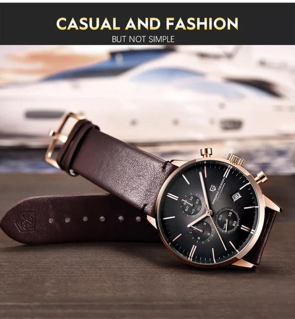 Pagani Design PD-2720K Chronograph (Movement Japanese VK67) | Stainless Steel Men's Luxury Watch Sunburst Dial - DREAM WATCHES