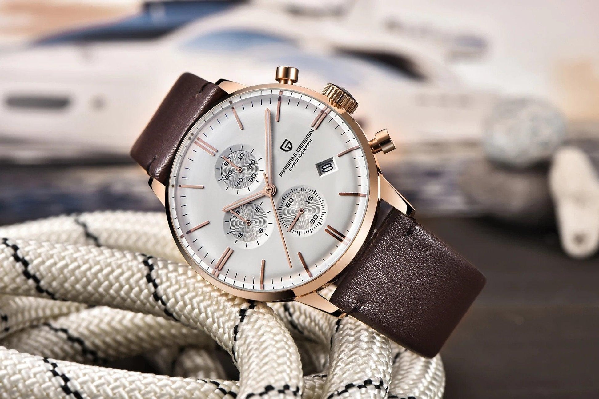 Pagani Design PD-2720K Chronograph (Movement Japanese VK67) | Stainless Steel Men's Luxury Watch Off White Dial - DREAM WATCHES