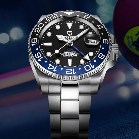 Pagani Design PD-1662 Seiko NH34 Movement equipped with AR AF Anti-Radiation Coating Automatic Watch Stainless Steel Men's Batman - Oyster Bracelet
