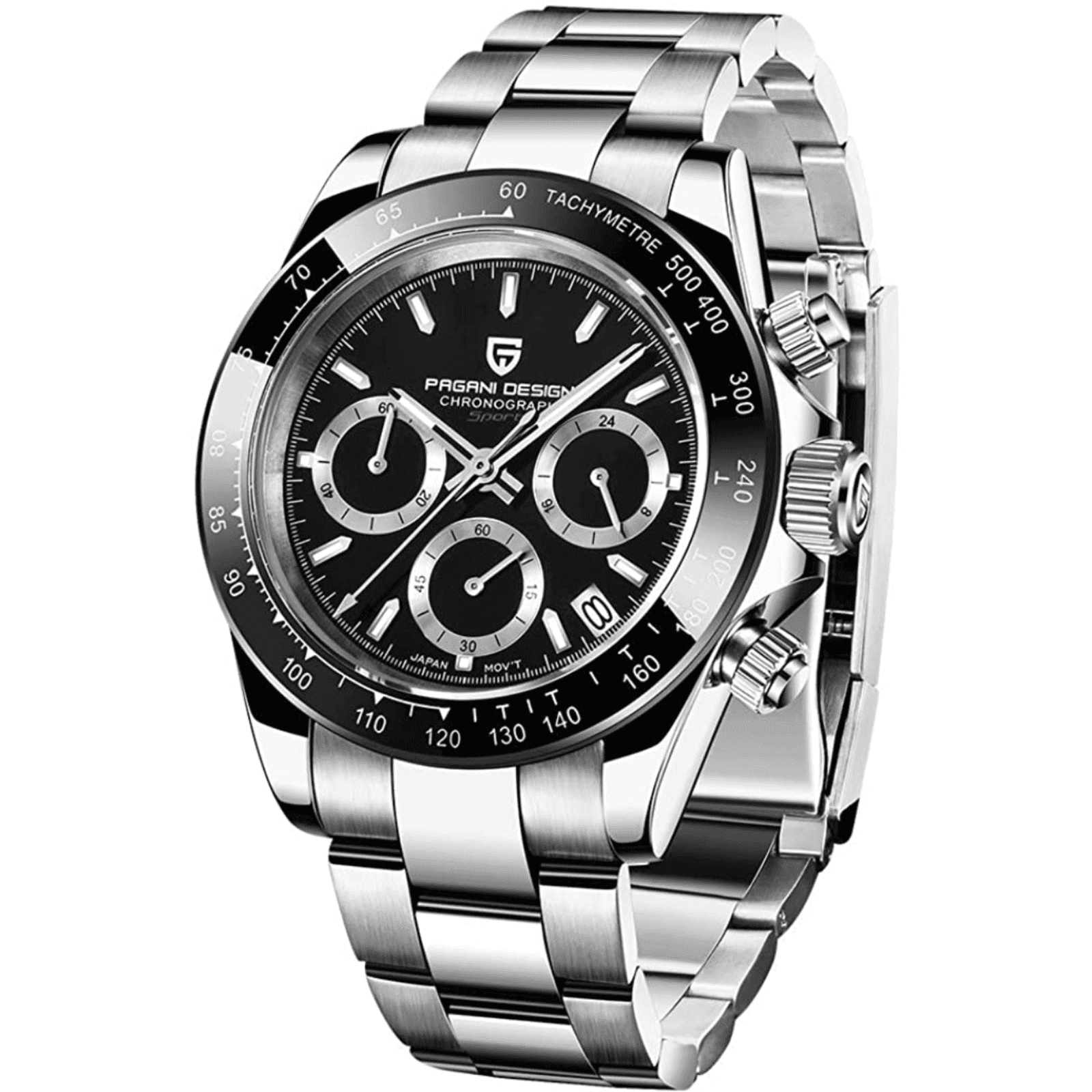 Pagani Design PD-1644 Daytona Chronograph Luxury Waterproof Movement (Japanese VK63) | Stainless Steel Men's 40MM Watch Pagani Design watch india dream watches