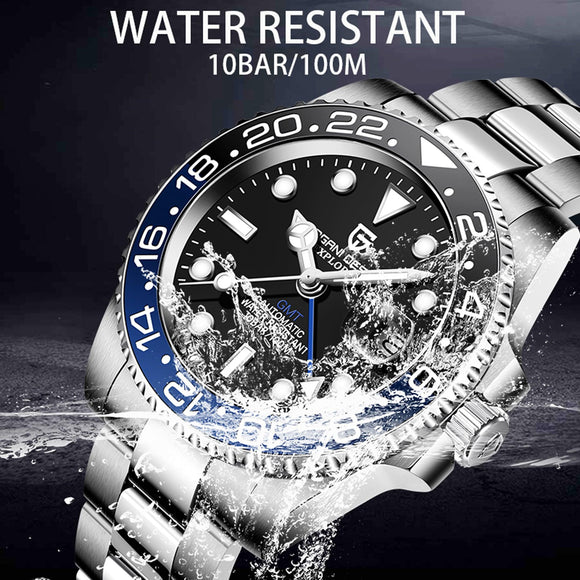 Pagani Design PD-1662 Seiko NH34 Movement equipped with AR AF Anti-Radiation Coating Automatic Watch Stainless Steel Men's Batman - Oyster Bracelet