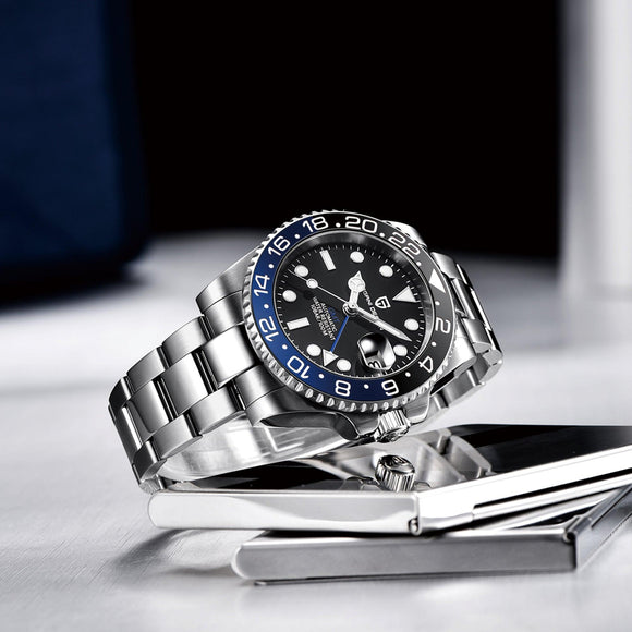 Pagani Design PD-1662 Seiko NH34 Movement equipped with AR AF Anti-Radiation Coating Automatic Watch Stainless Steel Men's Batman - Oyster Bracelet