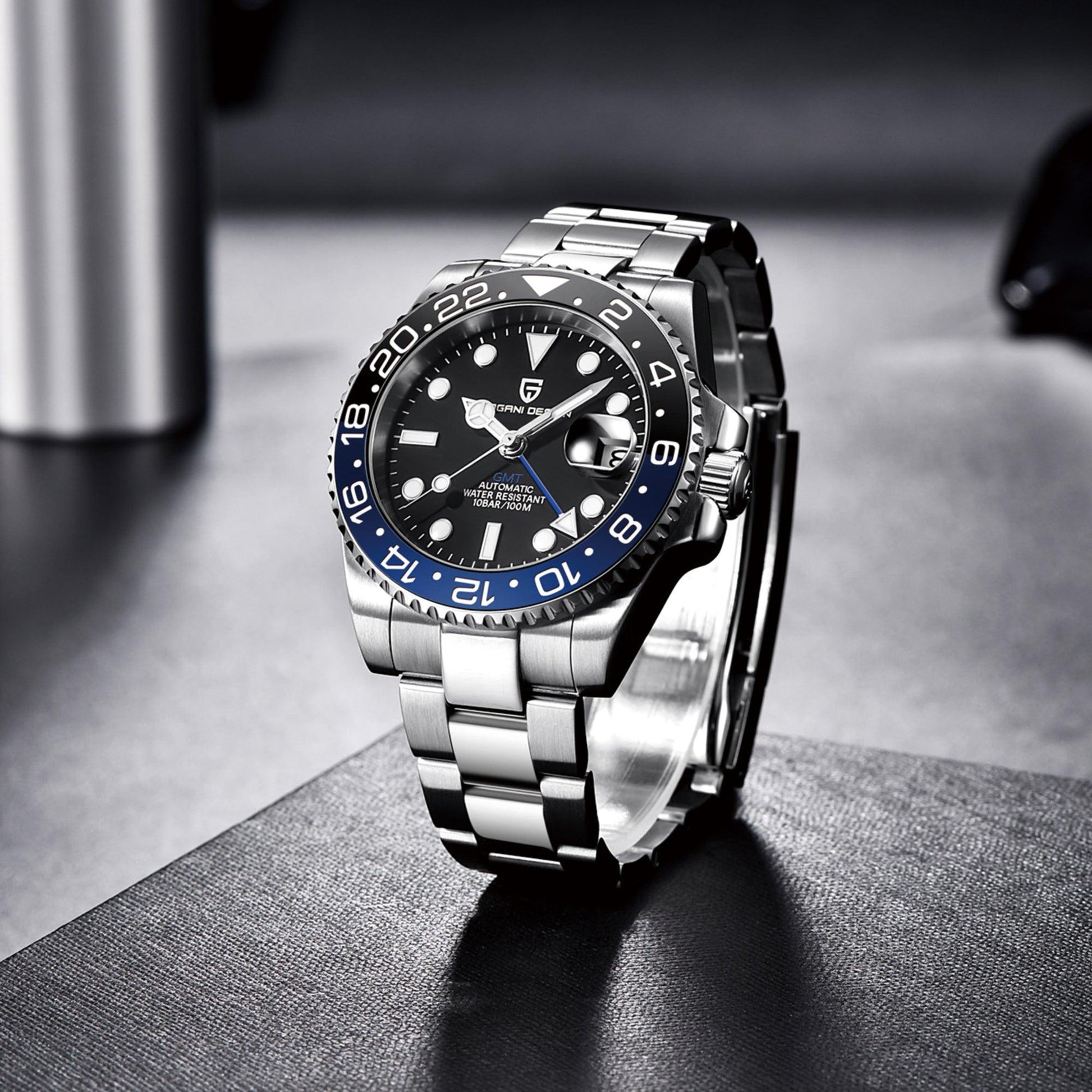 Pagani Design PD-1662 Seiko NH34 Movement equipped with AR AF Anti-Radiation Coating Automatic Watch Stainless Steel Men's Batman - Oyster Bracelet
